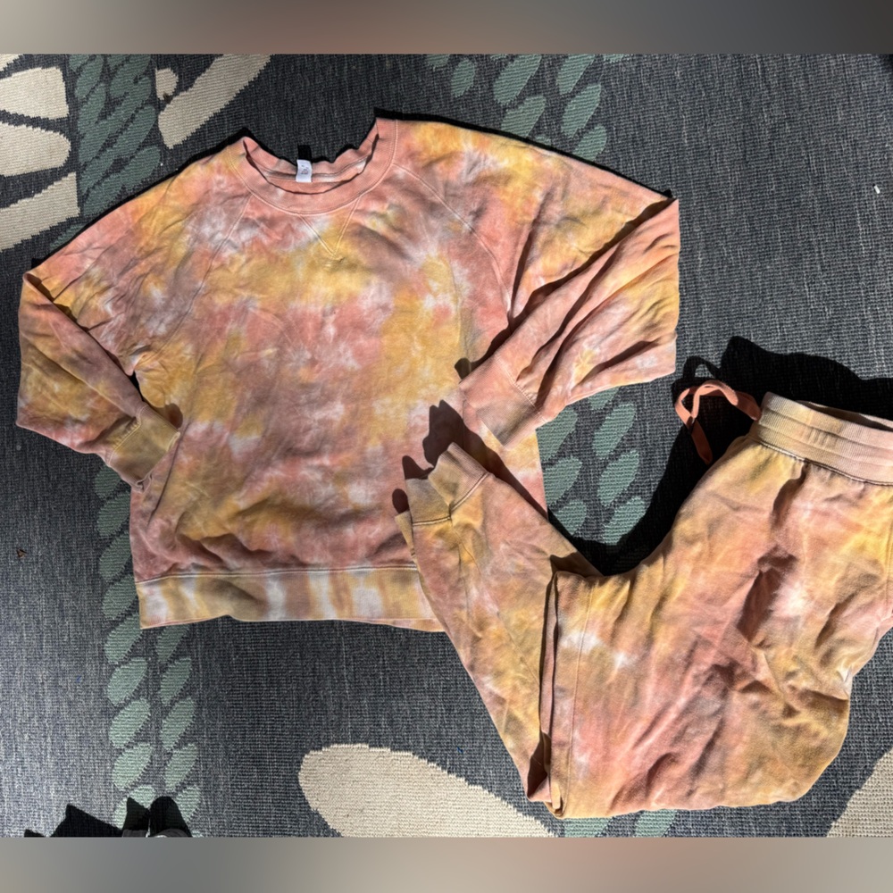Old Navy Pink and Yellow Tie-Dye Set large